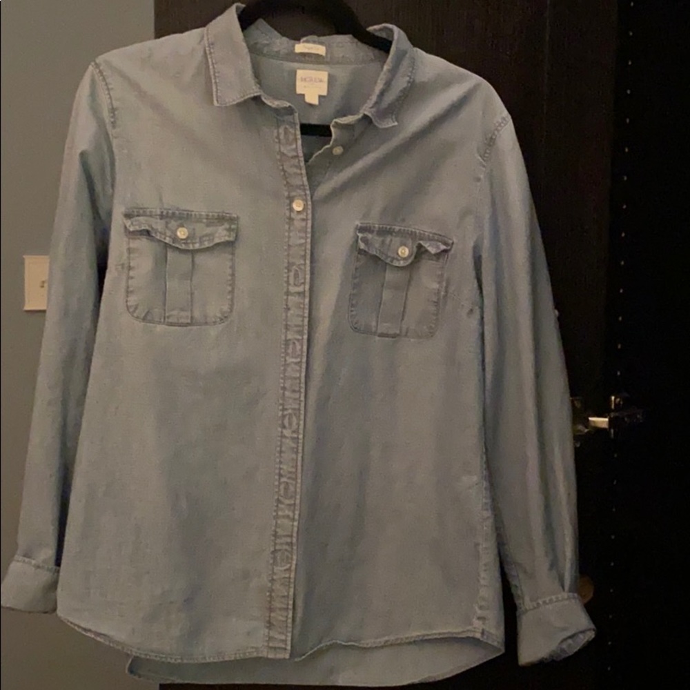 J.Crew chambray top Large